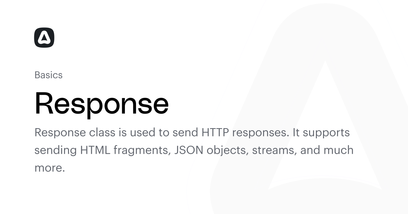 Response (Basics) | AdonisJS Documentation